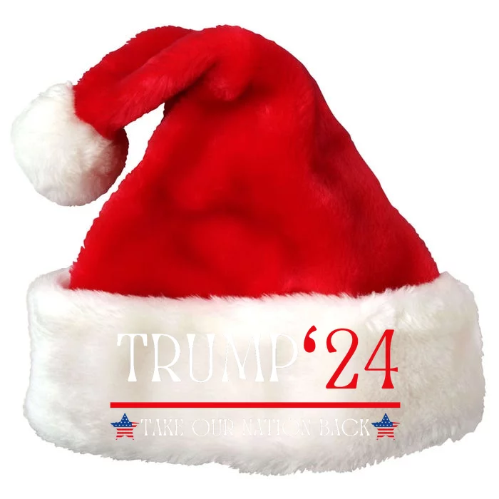 US Flag Take Our Nation Back Trump 2024 Premium Christmas Santa Hat