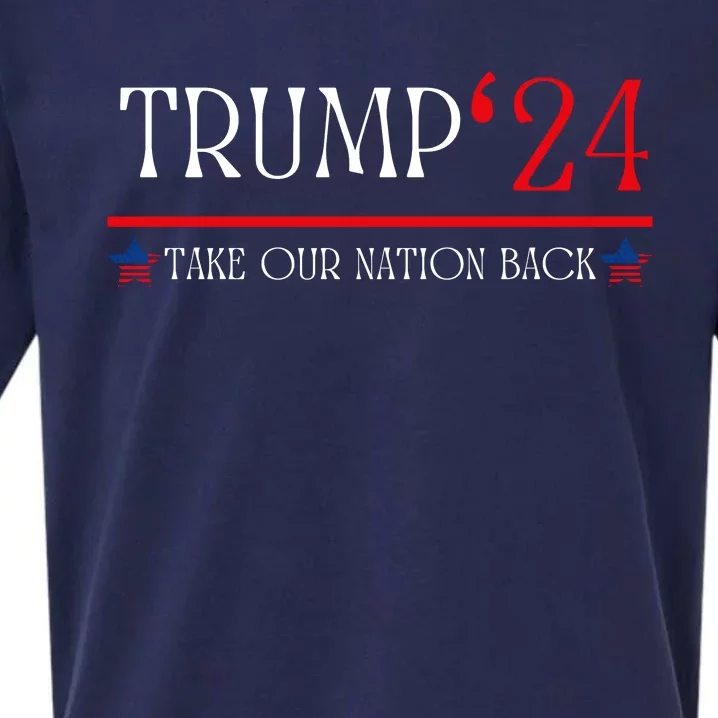 US Flag Take Our Nation Back Trump 2024 Sueded Cloud Jersey T-Shirt