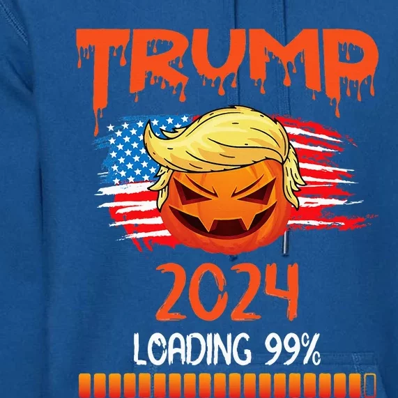 Us Flag Trump Pumpkin Donald Trump 24 Loading 99 President Premium Hoodie