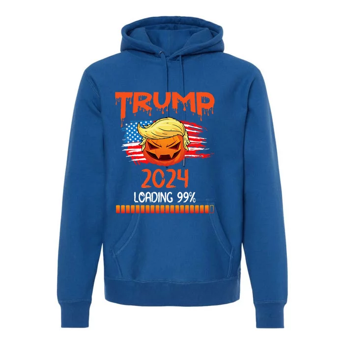 Us Flag Trump Pumpkin Donald Trump 24 Loading 99 President Premium Hoodie