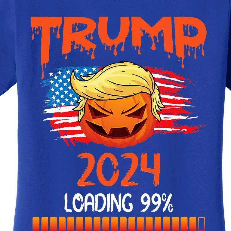 Us Flag Trump Pumpkin Donald Trump 24 Loading 99 President Women's T-Shirt