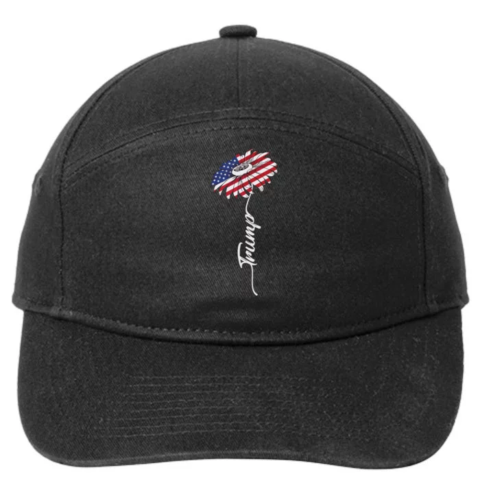 Us Flag Trump Sunflower Lovers American 7-Panel Snapback Hat