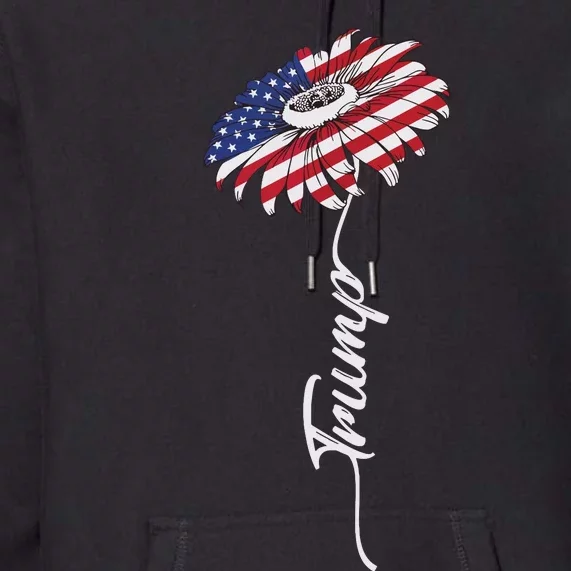 Us Flag Trump Sunflower Lovers American Premium Hoodie