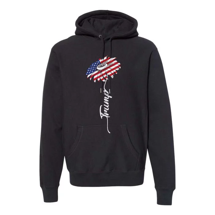 Us Flag Trump Sunflower Lovers American Premium Hoodie