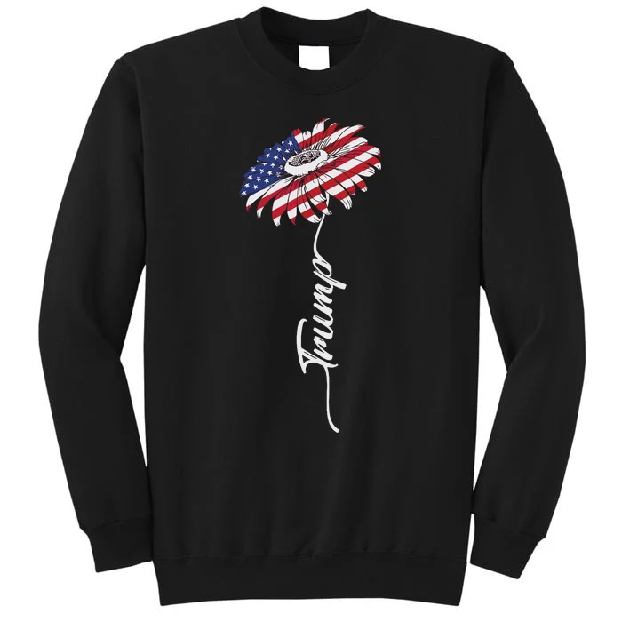 Us Flag Trump Sunflower Lovers American Tall Sweatshirt