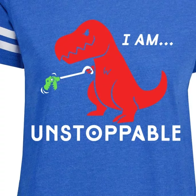 Unstoppable Funny TRex Dinosaur Enza Ladies Jersey Football T-Shirt