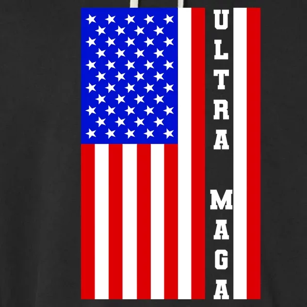 USA Flag United States Of America Ultra MAGA Trump 2024 Garment-Dyed Fleece Hoodie