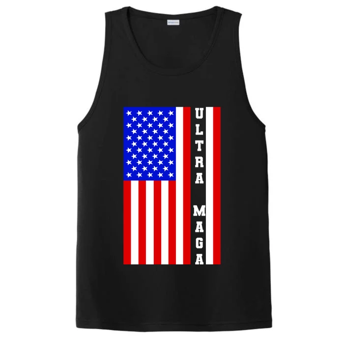 USA Flag United States Of America Ultra MAGA Trump 2024 Performance Tank