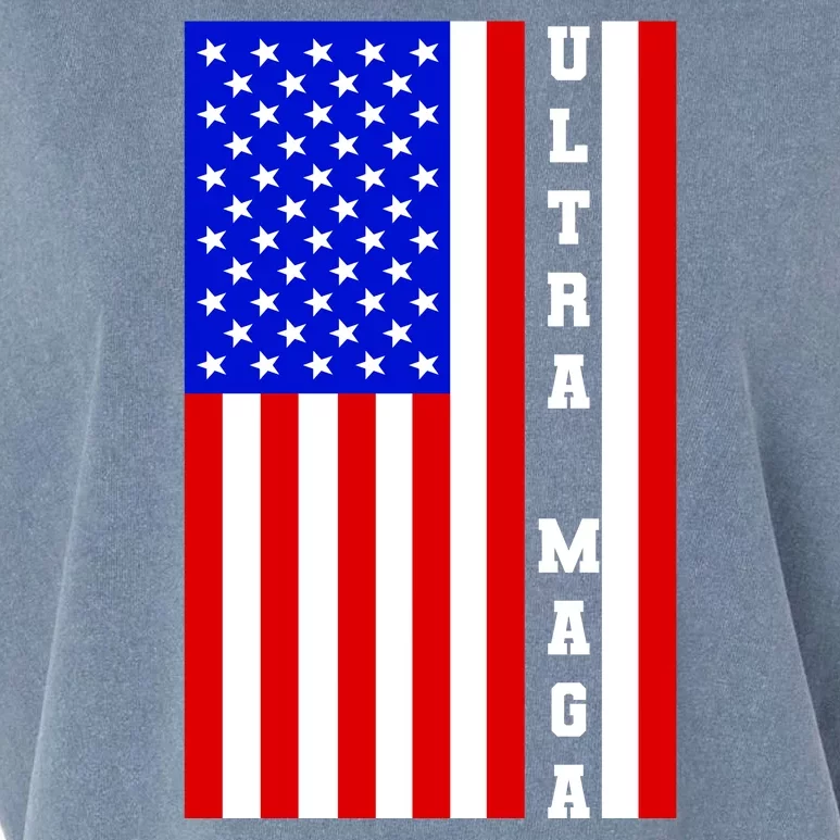 USA Flag United States Of America Ultra MAGA Trump 2024 Garment-Dyed Women's Muscle Tee