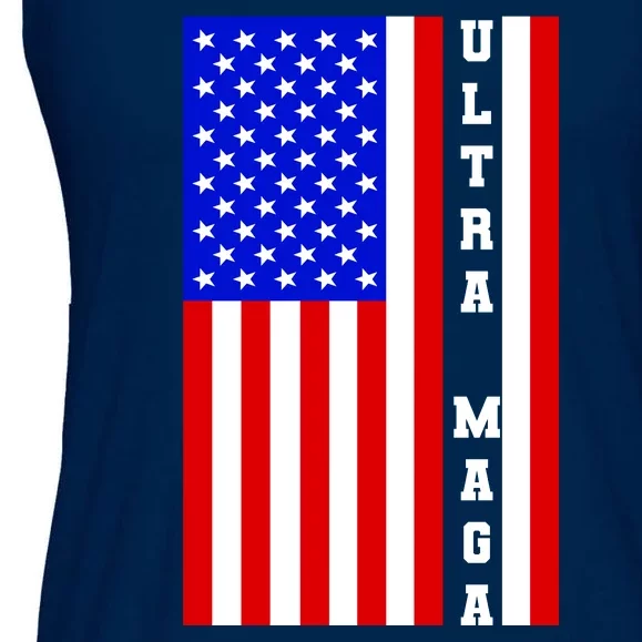 USA Flag United States Of America Ultra MAGA Trump 2024 Ladies Essential Flowy Tank