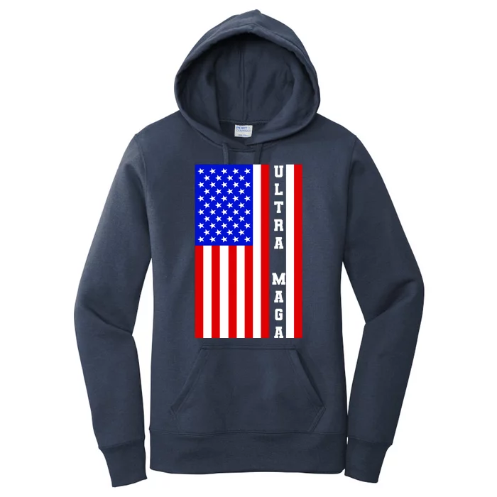 USA Flag United States Of America Ultra MAGA Trump 2024 Women's Pullover Hoodie