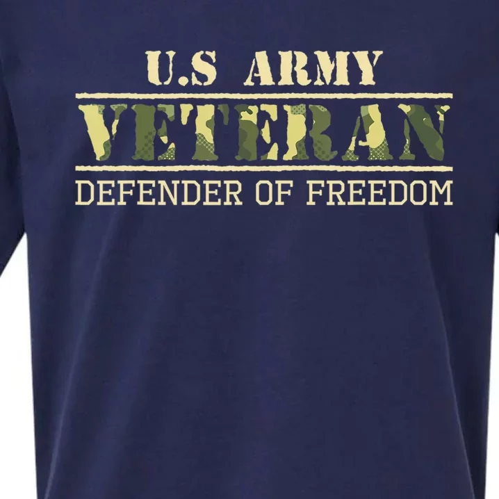 US Flag US Army Veteran Defender of Freedom Sueded Cloud Jersey T-Shirt