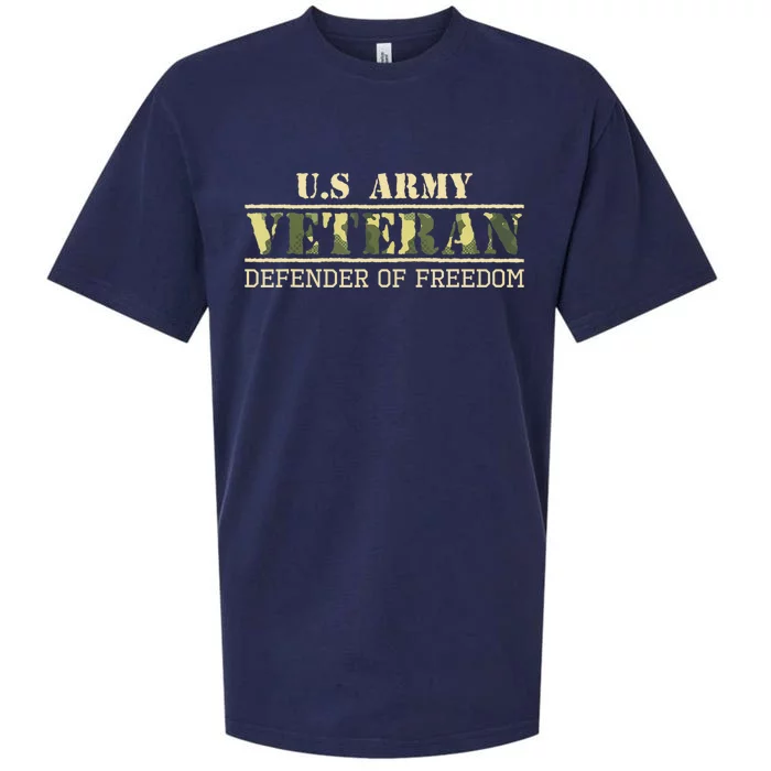 US Flag US Army Veteran Defender of Freedom Sueded Cloud Jersey T-Shirt