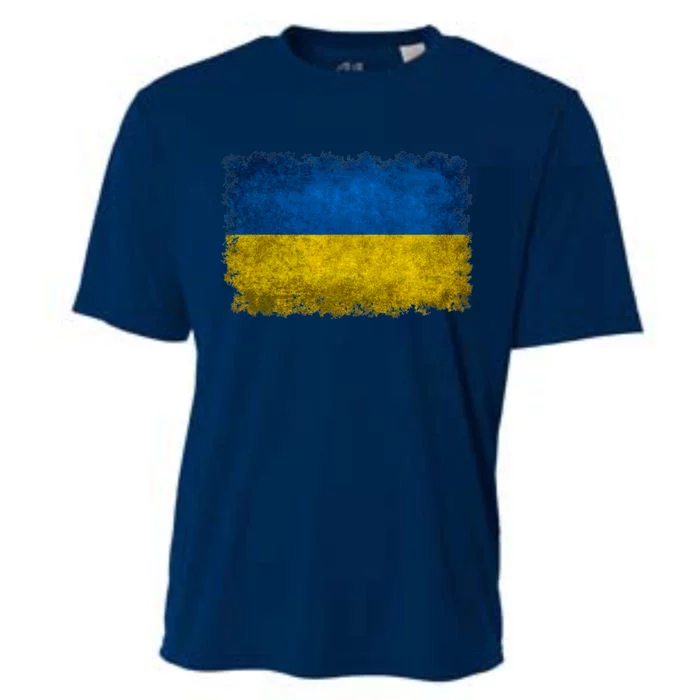 Ukraine Flag Ukrainian Ukraine Pride Vintage FLag Cooling Performance Crew T-Shirt