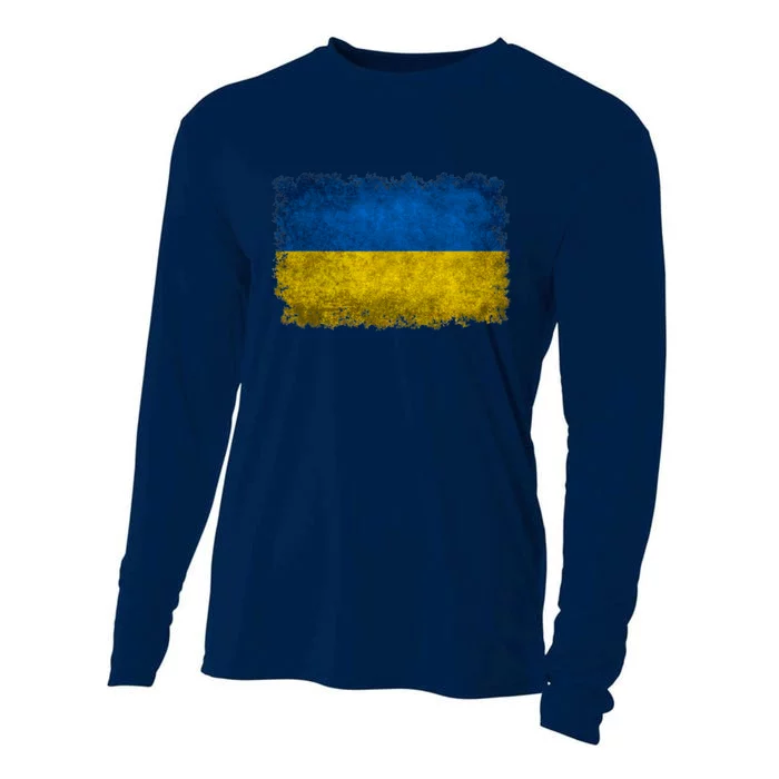 Ukraine Flag Ukrainian Ukraine Pride Vintage FLag Cooling Performance Long Sleeve Crew