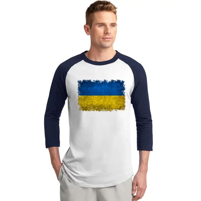 Ukraine Flag Ukrainian Ukraine Pride Vintage FLag Baseball Sleeve Shirt