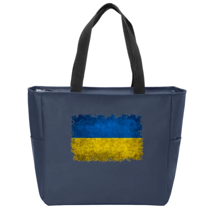 Ukraine Flag Ukrainian Ukraine Pride Vintage FLag Zip Tote Bag