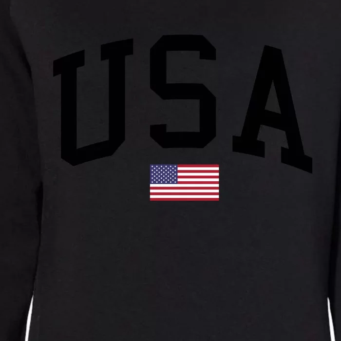 USA Flag Womens California Wash Sweatshirt