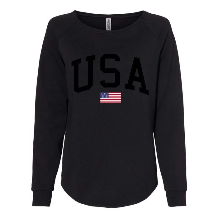 USA Flag Womens California Wash Sweatshirt