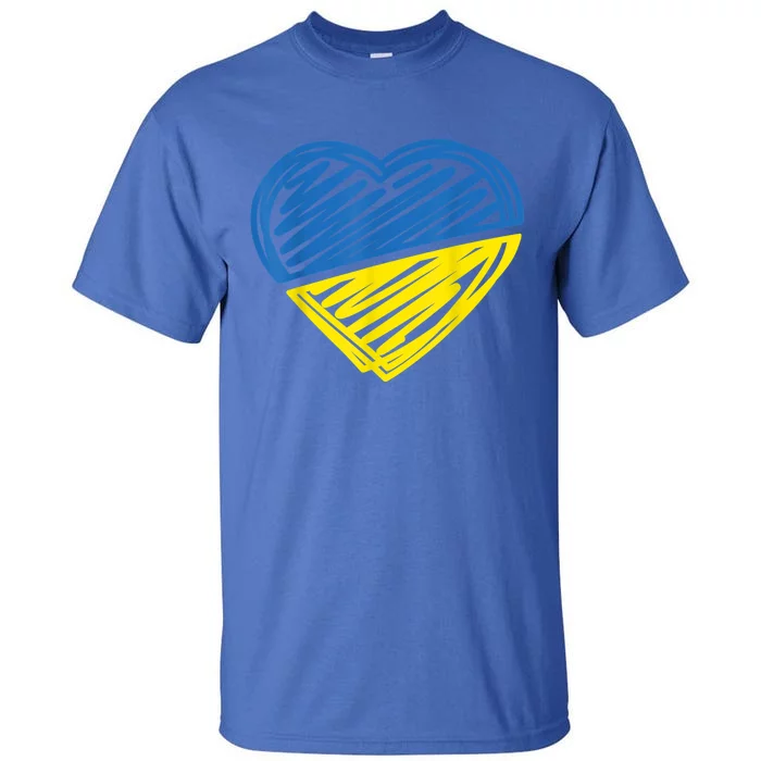 Ukraine Flag Ukrainian Heart I Stand With Ukraine Heart Gift Tall T-Shirt