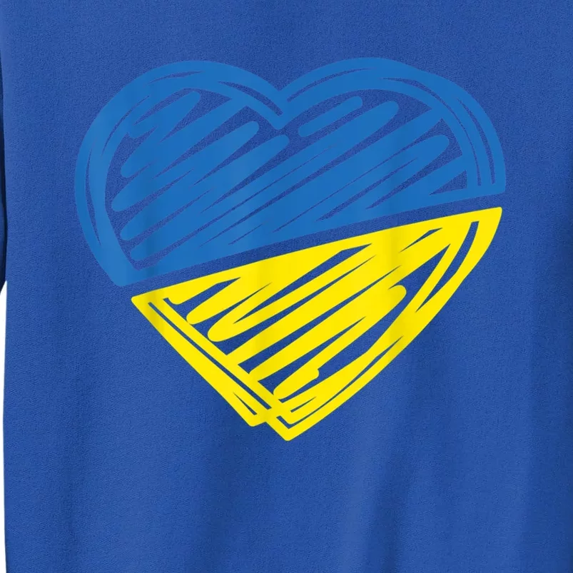 Ukraine Flag Ukrainian Heart I Stand With Ukraine Heart Gift Tall Sweatshirt