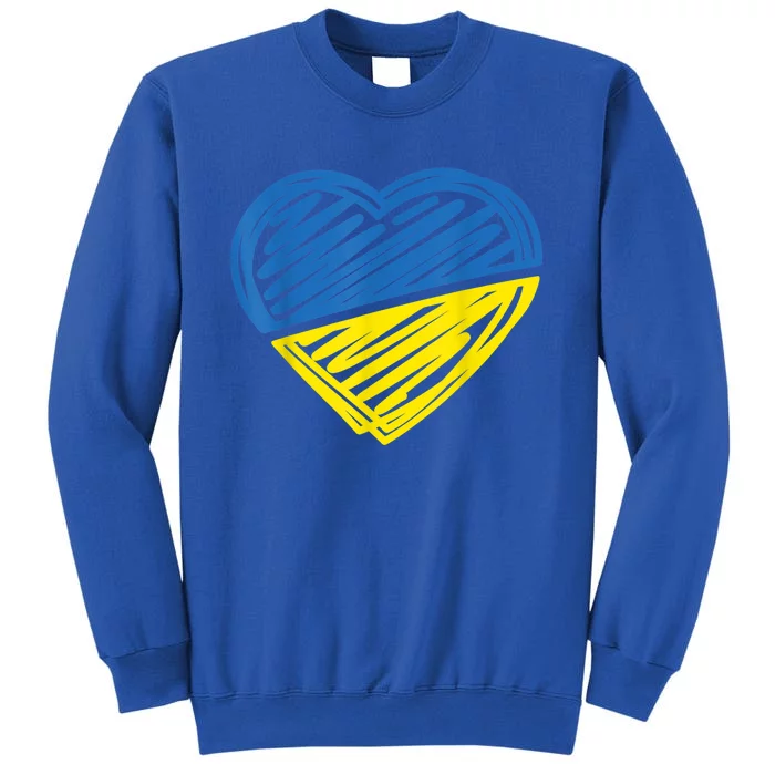 Ukraine Flag Ukrainian Heart I Stand With Ukraine Heart Gift Tall Sweatshirt