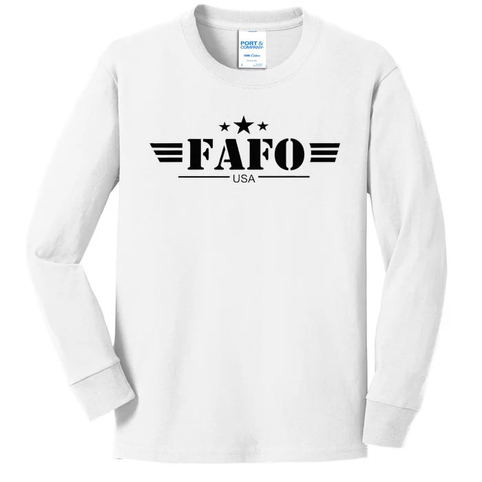 Usa Fafo Kids Long Sleeve Shirt