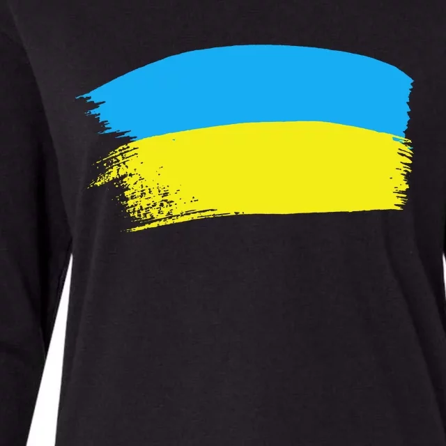 Ukraine Flag Womens Cotton Relaxed Long Sleeve T-Shirt