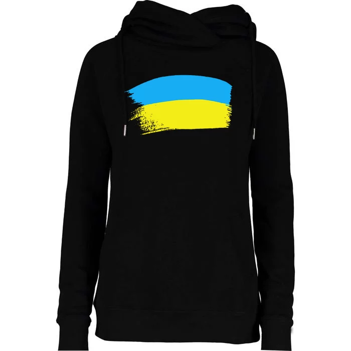 Ukraine Flag Womens Funnel Neck Pullover Hood