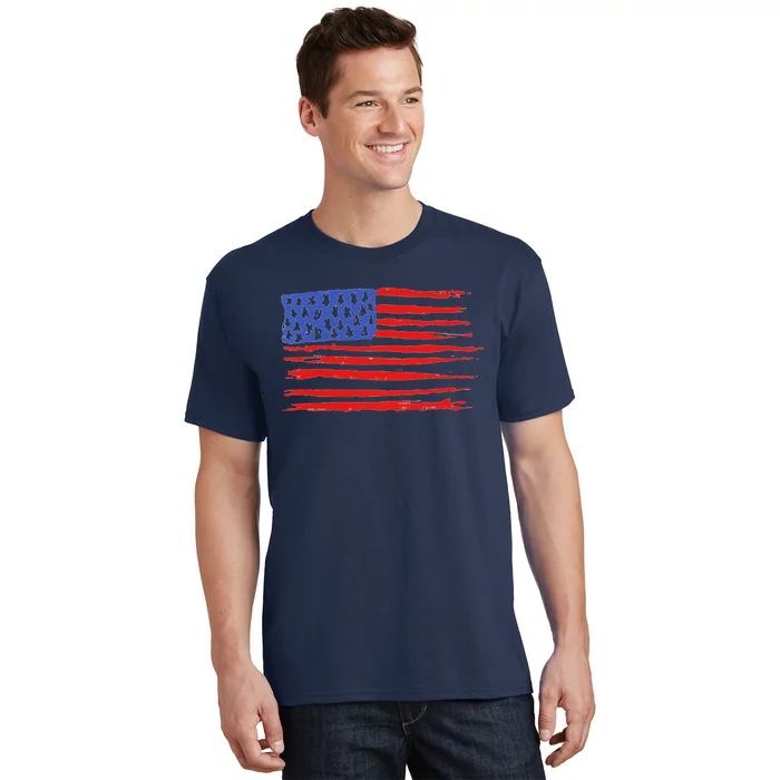 Usa Flag United States Of America 4th Of July Simple Vintage Premium T-Shirt