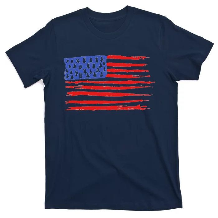 Usa Flag United States Of America 4th Of July Simple Vintage Premium T-Shirt