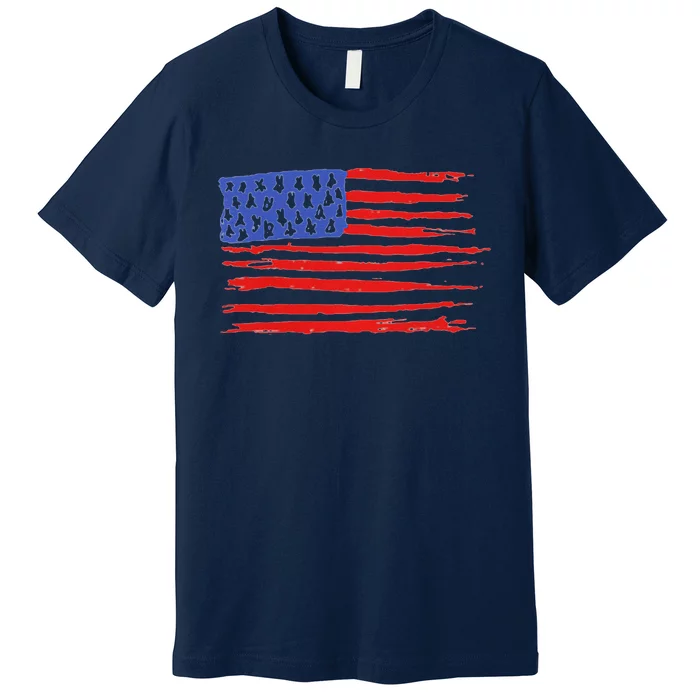 Usa Flag United States Of America 4th Of July Simple Vintage Premium Premium T-Shirt