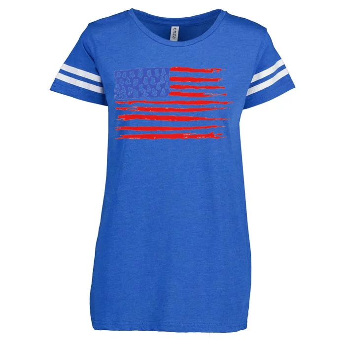 Usa Flag United States Of America 4th Of July Simple Vintage Premium Enza Ladies Jersey Football T-Shirt