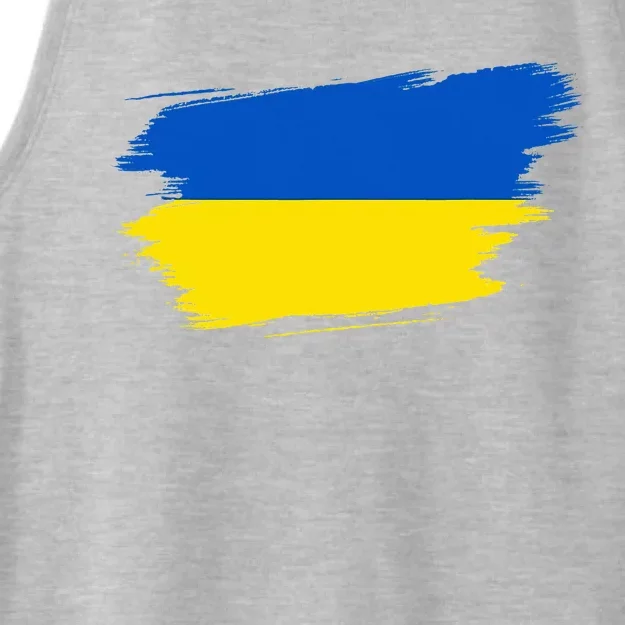 Ukraine Flag Ukrainian Ukraine Pride Heart Ladies Tri-Blend Wicking Tank