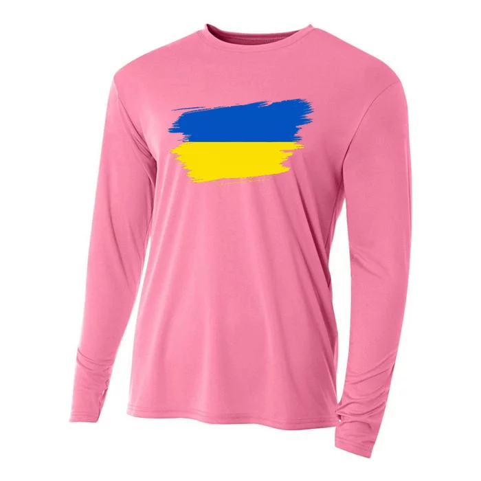 Ukraine Flag Ukrainian Ukraine Pride Heart Cooling Performance Long Sleeve Crew