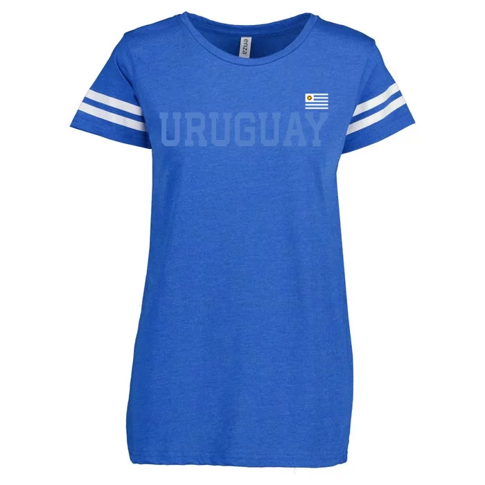 Uruguayuan Flag Uruguay Pride Roots Heritage Gift Enza Ladies Jersey Football T-Shirt