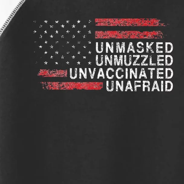 US Flag Unmasked Unmuzzled Unvaccinated Unafraid Toddler Fine Jersey T-Shirt