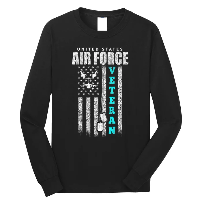 Usa Flag Veteran Of The U.S Air. Force Veterans Gift Long Sleeve Shirt