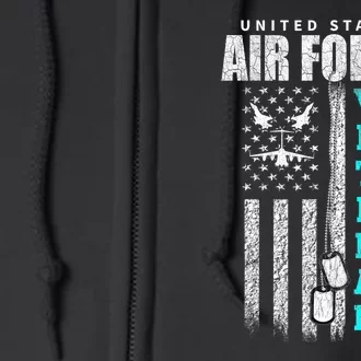 Usa Flag Veteran Of The U.S Air. Force Veterans Gift Full Zip Hoodie