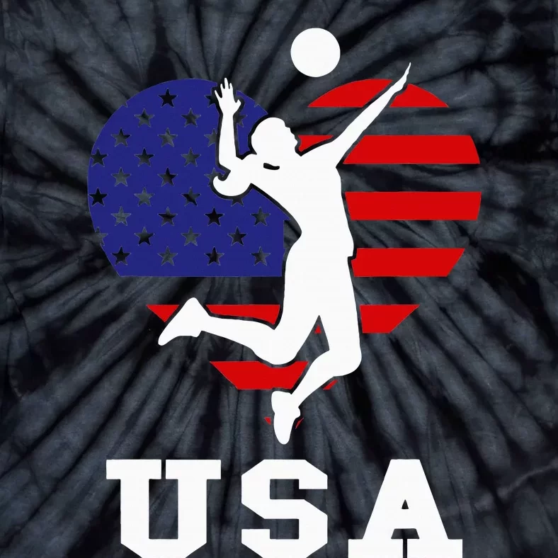 Usa Flag Volleyball Support Usa Team Volleyball Tie-Dye T-Shirt