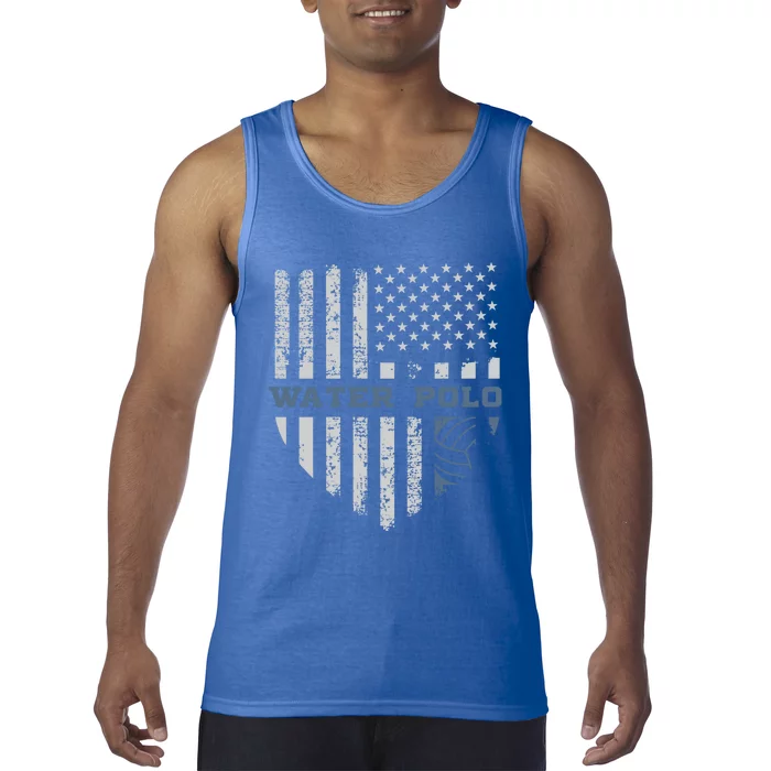 Usa Flag Vintage Water Polo Lovers Gift Design Present Gift Tank Top