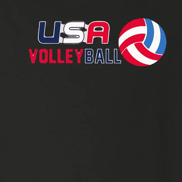 USA Flag Volleyball Toddler Long Sleeve Shirt