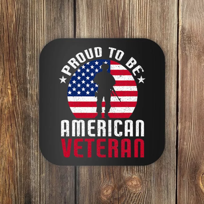 USA Flag Veteran Pride Coaster