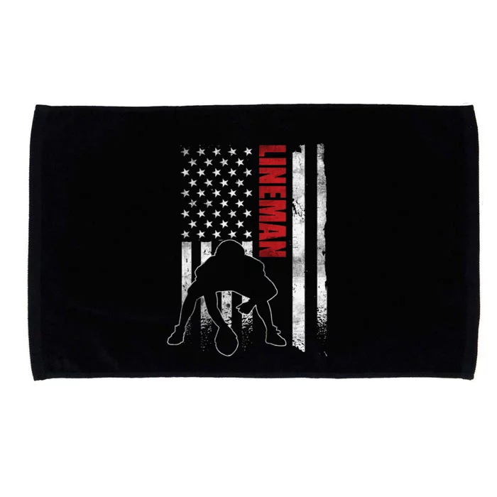 US Flag vintage American Football Lineman Microfiber Hand Towel