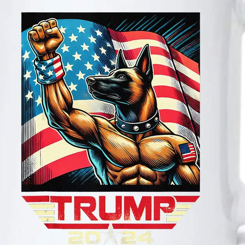 Us Flag Vote For Trump 2024 Fist Belgian Malinois Dog Black Color Changing Mug