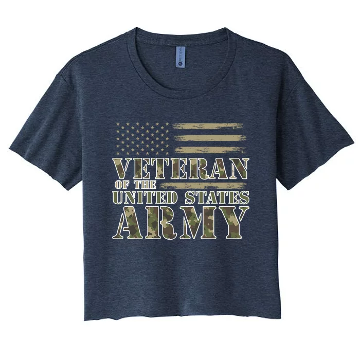 Usa Flag Veteran Of The United States Army Women's Crop Top Tee