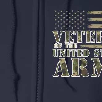 Usa Flag Veteran Of The United States Army Full Zip Hoodie