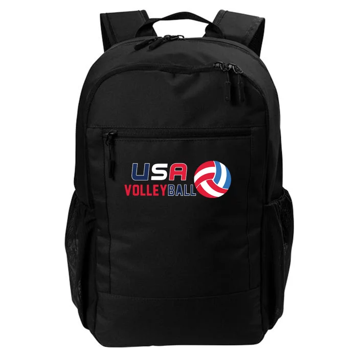 USA Flag Volleyball And Volleyball Daily Commute Backpack