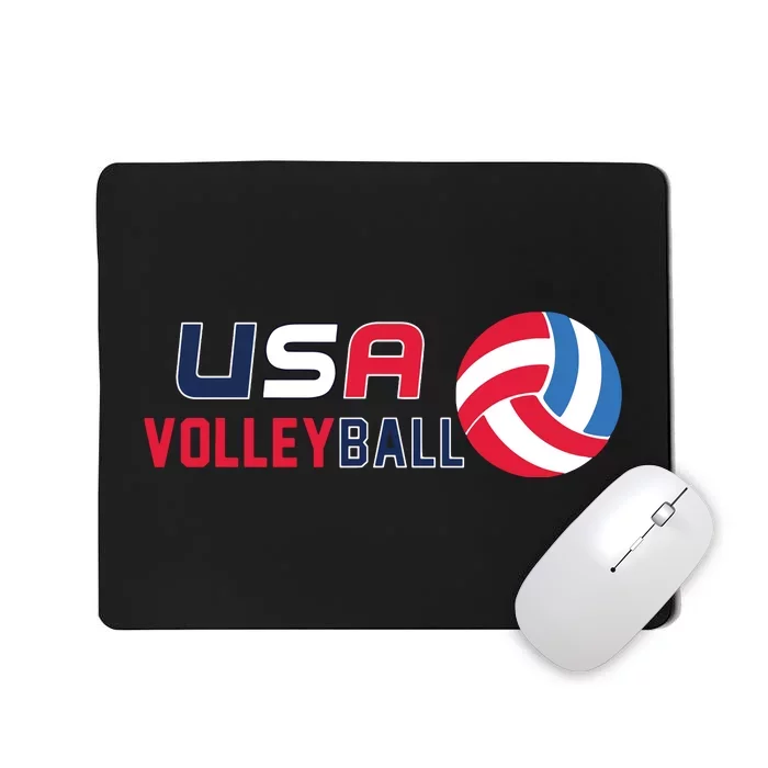 USA Flag Volleyball And Volleyball Mousepad