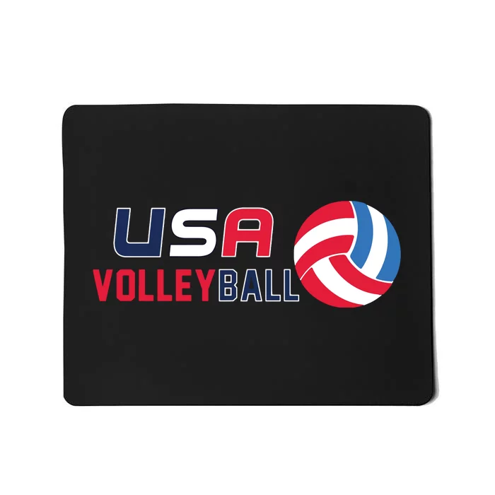 USA Flag Volleyball And Volleyball Mousepad